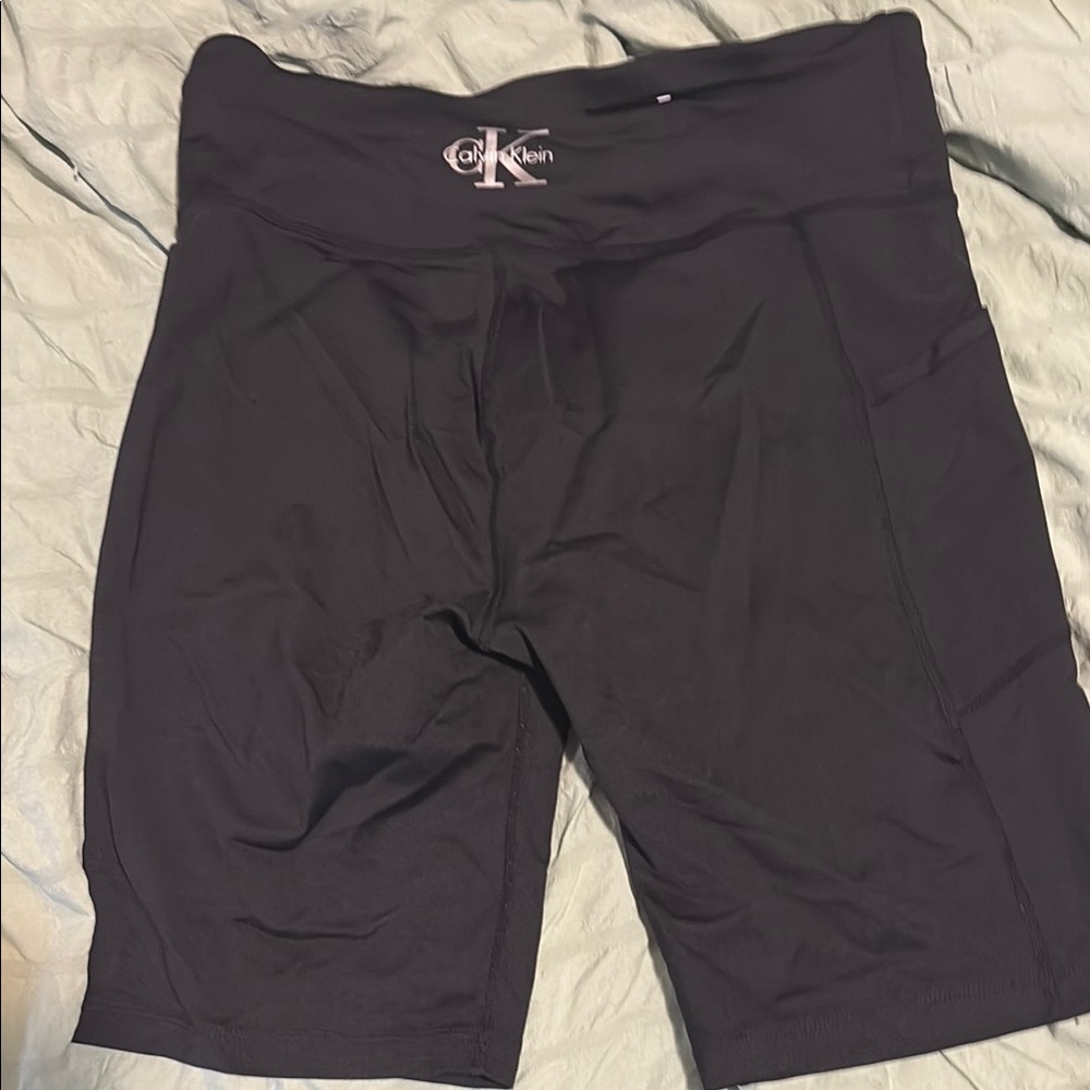Calvin Klein Black Bike Shorts with White Logo - Picture 3 of 3